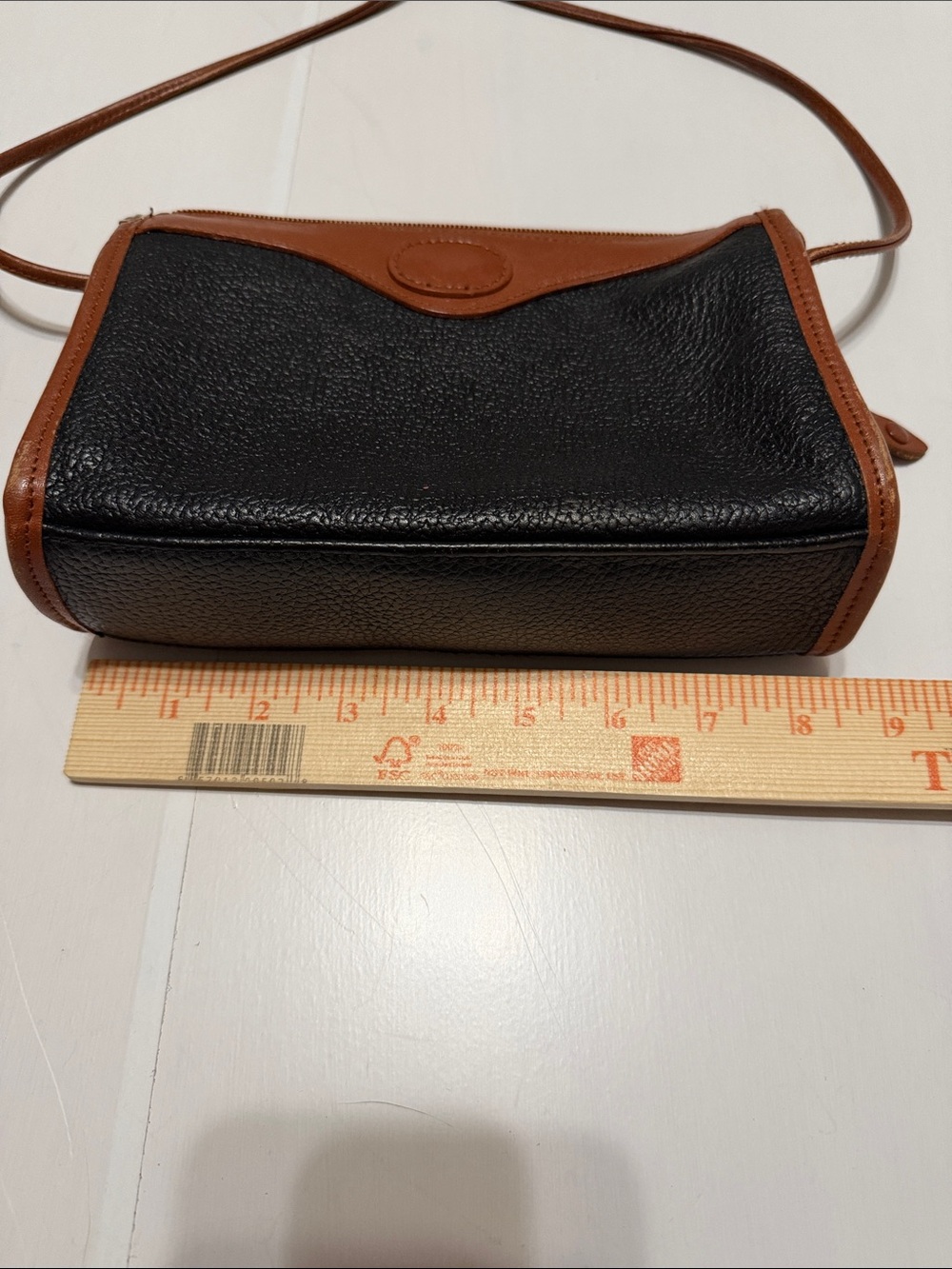Oggi Domani Vintage Black /Brown Leather Crossbody Mini Bag - Picture 3 of 5